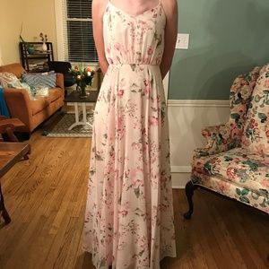 Revelry Kaia Chiffon Dress in Blush Floral